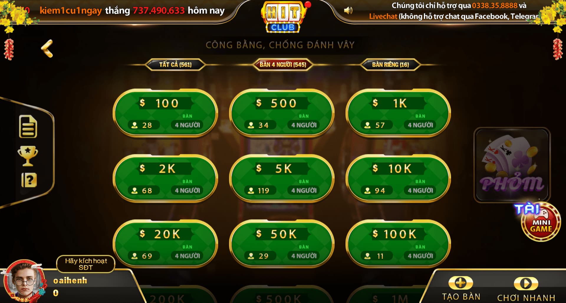 Cổng game phỏm online tại nhà cái Hitclub